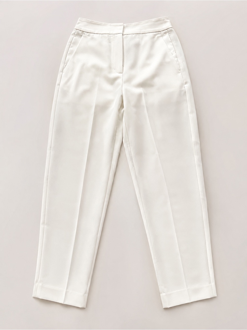 Women's White Tailored Tapered Pants